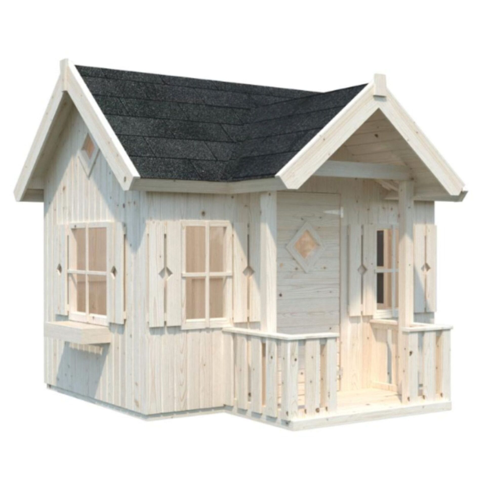 Ruim houten speelhuisje